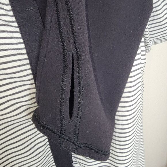 Lululemon Urbanite Henley Long SleeveHyper Stripe Angel Wing / Black size 8 - Picture 5 of 7